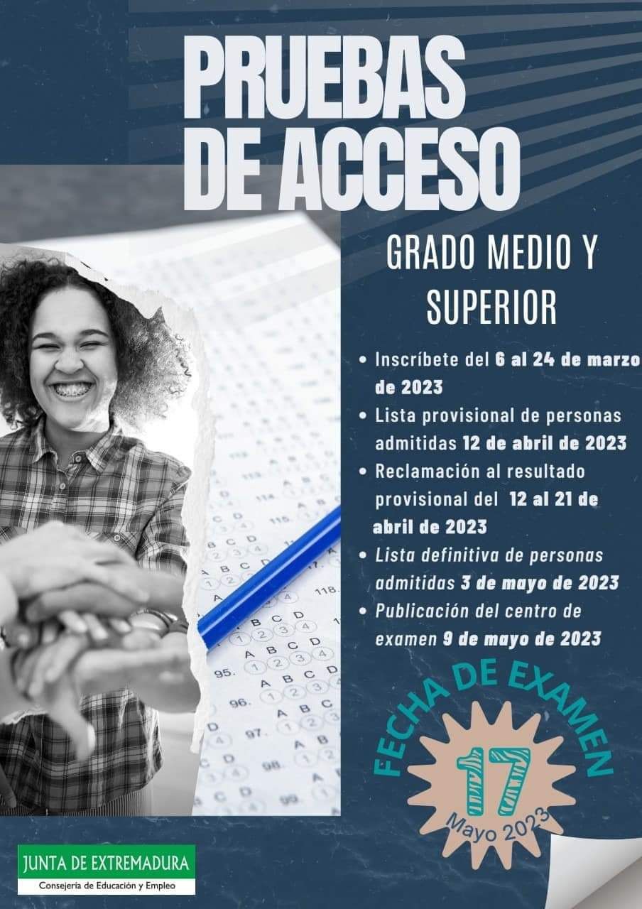 Pruebas acceso grado medio superior