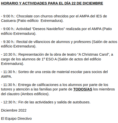 22 DE DICIEMBRE 2022